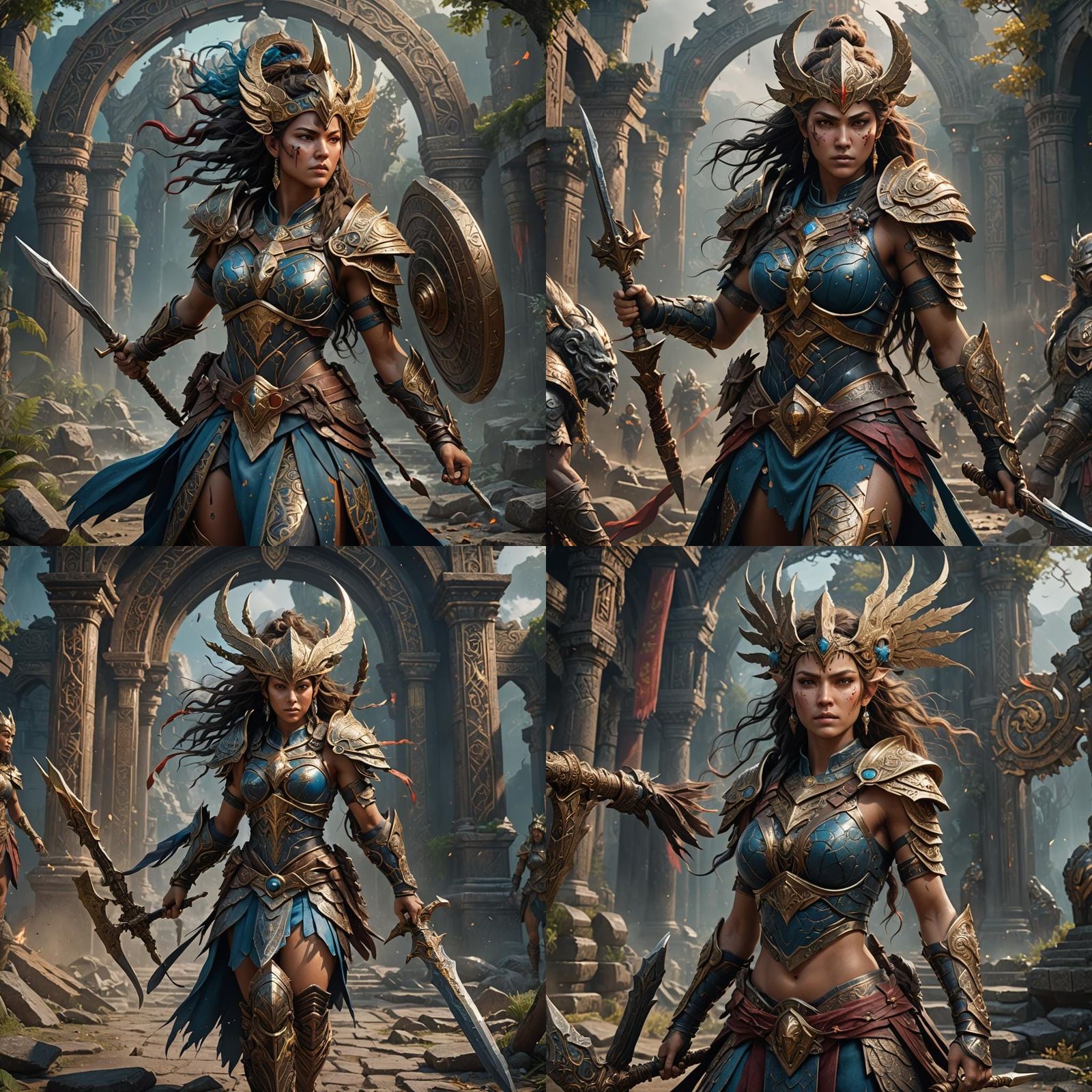 Detailed Female Warrior Goddess Concept Art
