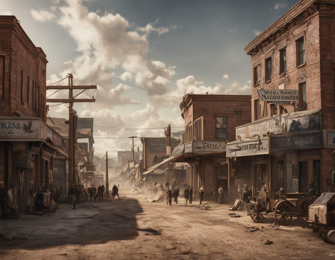 Hyperrealistic Texas Town Bathed in Ethereal Glow