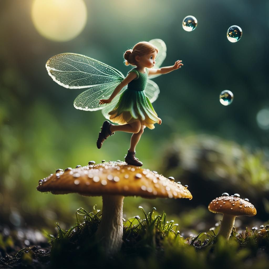 Tiny Fairy Flight: Macro Cinematic Still