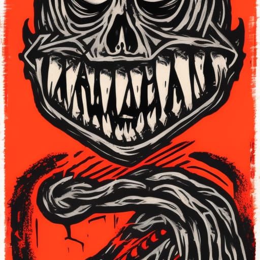 Furious Undead Man in Grave: Pop Art Digital Illustration