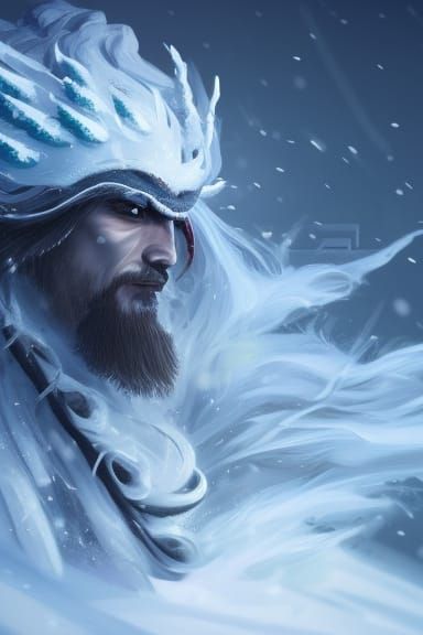 Icy Winter Spirit Portrait in 8K Resolution