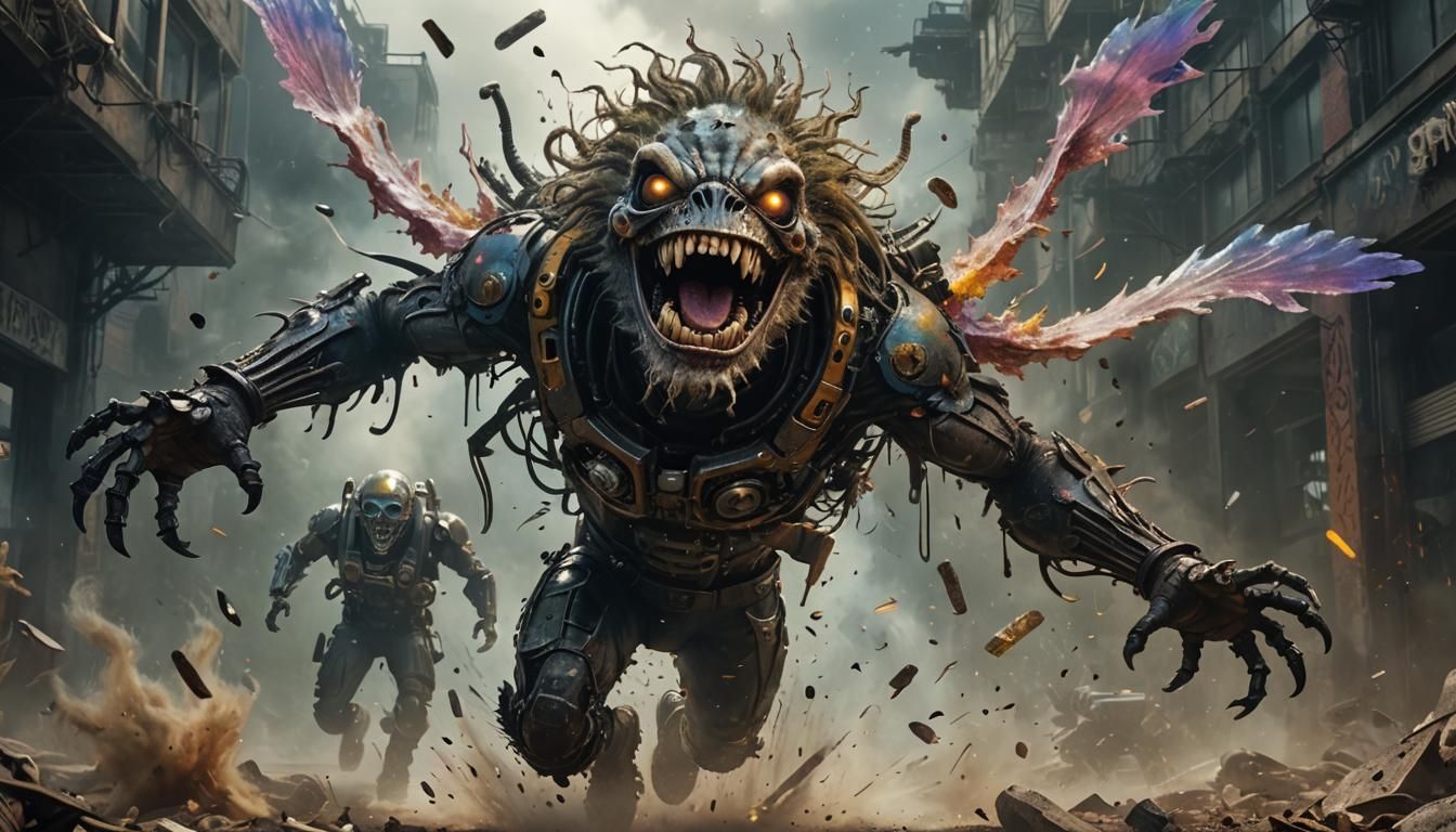 Laughing Creature Flies Through Disintegrating Haze