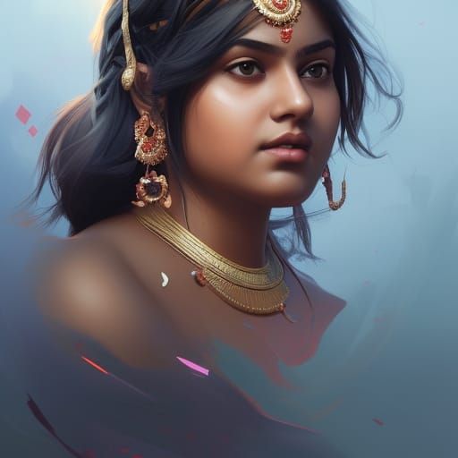 Detailed Portrait of an Indian Girl