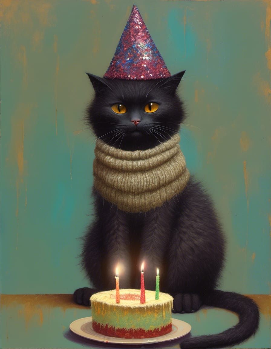 B'day Cat ♥️🧁☕️🥳