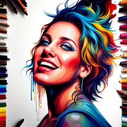 Striking Portrait of a Trans Woman in Graffiti Style