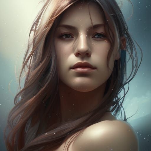 Calm Woman Portrait in Digital Art Style