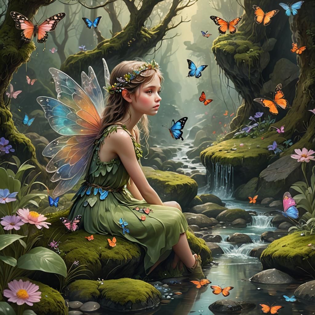 Enchanted Fairy in Forest Glade Concept Art