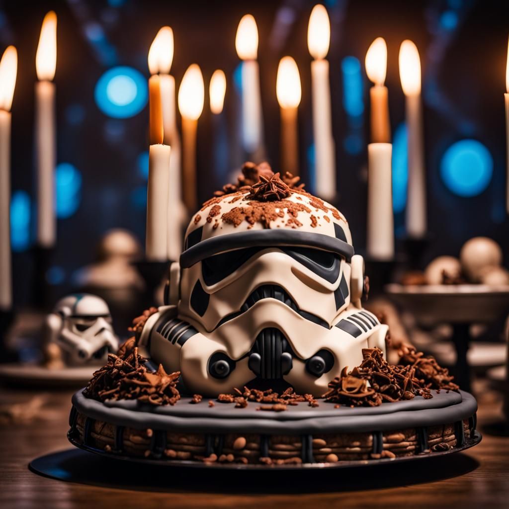 Cake decorated in Star Wars style