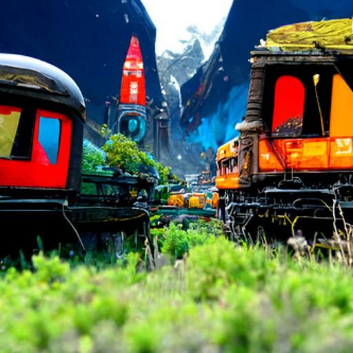 Fantastical Trains in Detailed Matte Painting