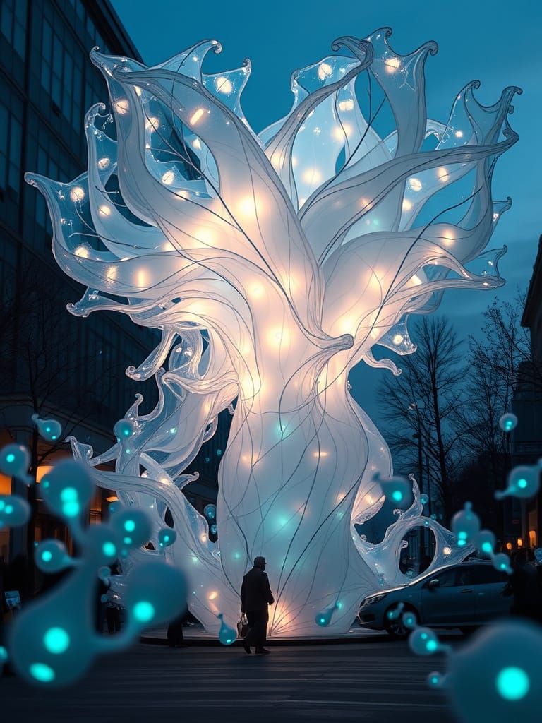 Lighted sculpture installation