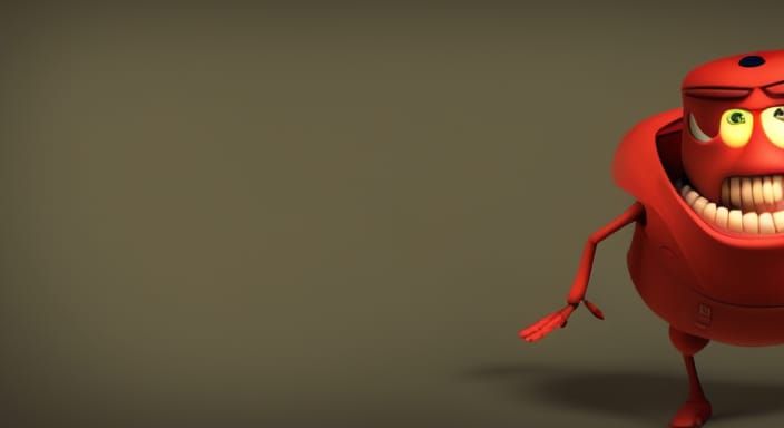 AI's Vision of Anger: 3D Digital Art