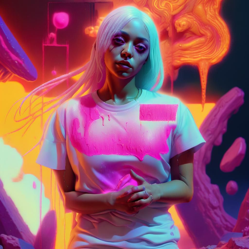 Doja Cat Hyperrealistic Splash Art Portrait