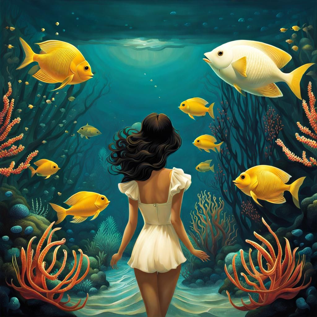 Abstract Deep Sea Scene with Mysterious Undertones