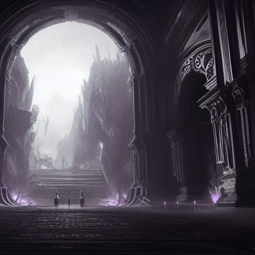 Dramatic Portal Gate in Dark Fantasy Style