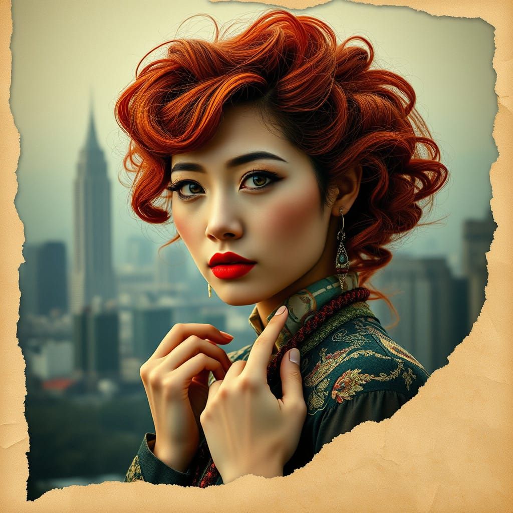 Vintage Eccentricity in Distressed Paper Artwork