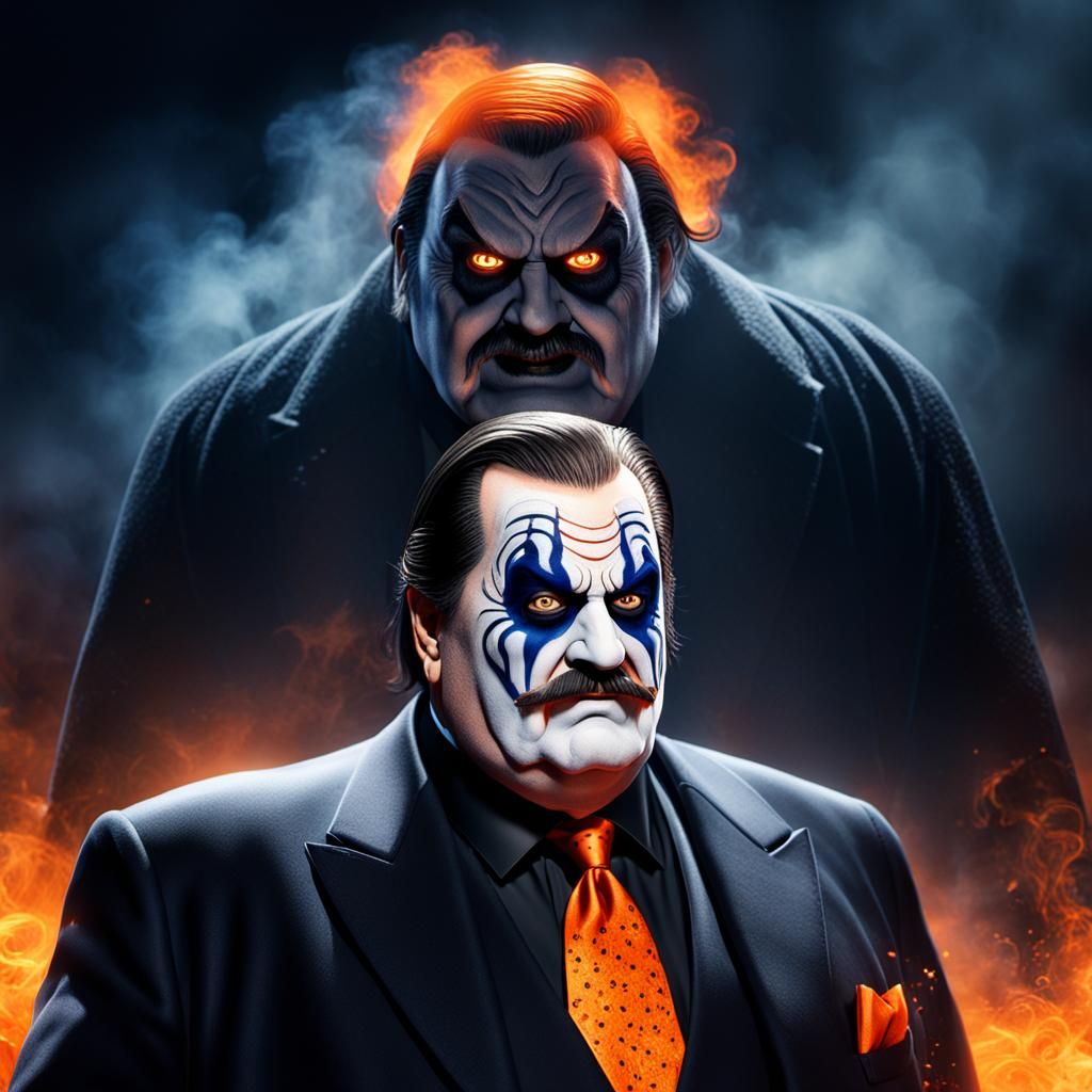 Paul Bearer with Scary Face Paint: Fantasy Concept Art