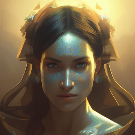 Queen Portrait in Art Nouveau Style