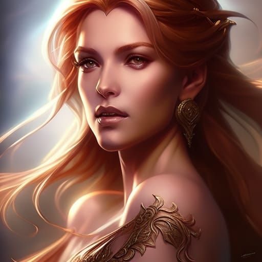 Fantasy Portrait in Art Nouveau Style