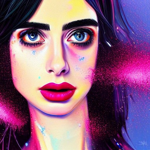 Detailed Portrait of Krysten Ritter with Glitter