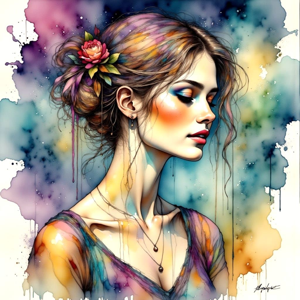 Soothing Pastel Portraits of Love in the Rainy Night