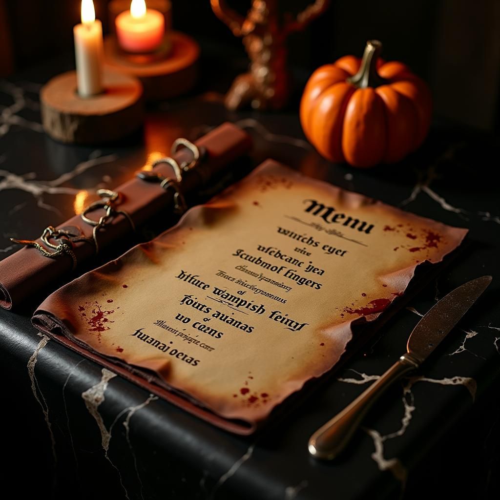 Halloween Menu in Paris Catacombs Restaurant