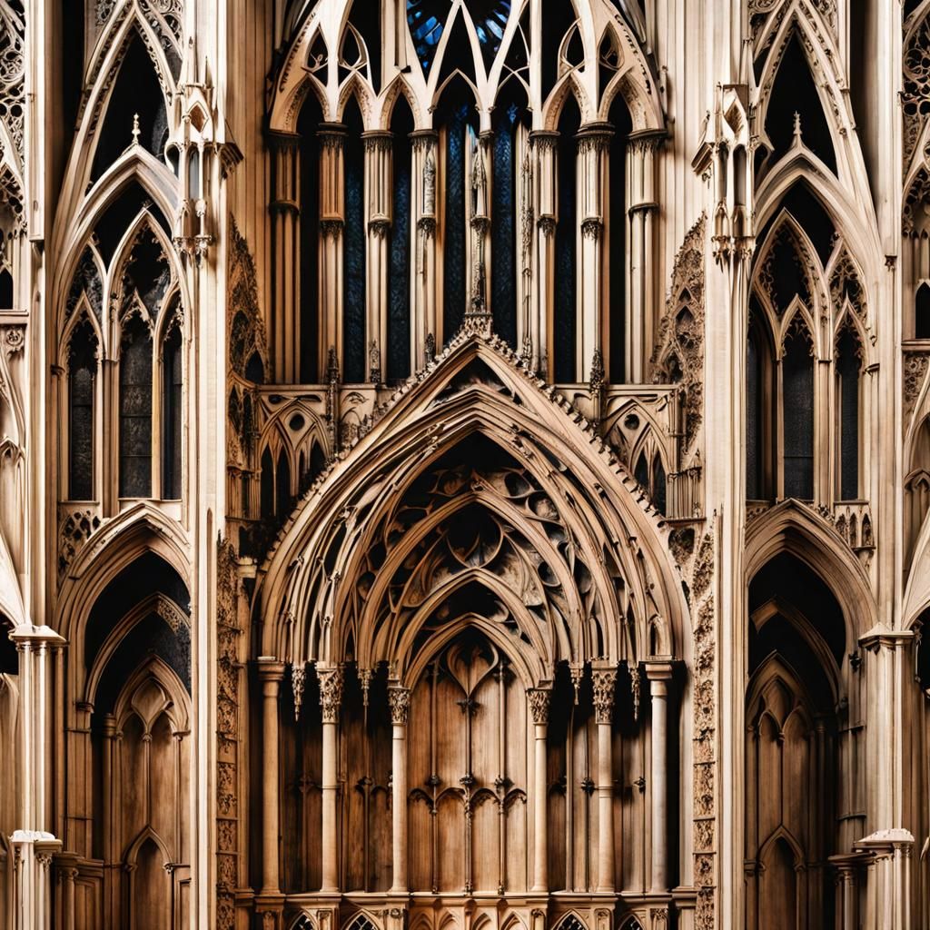 Layered Wood Gothic Cathedral Art