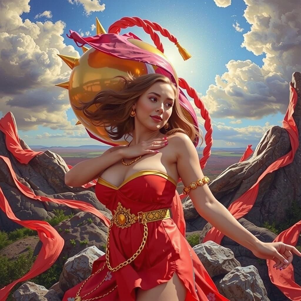 Abstract Red Swirls and Spirals in Motion