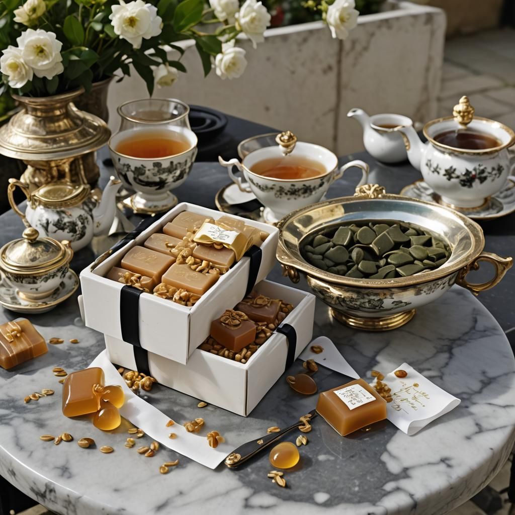 Honey Soap Overflowing from Ornate Gift Box