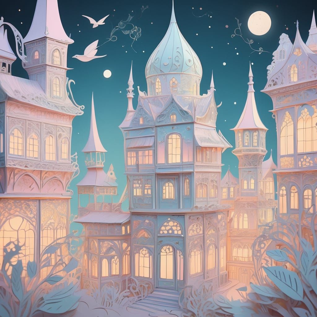 Whimsical Filigree City Pops From Book