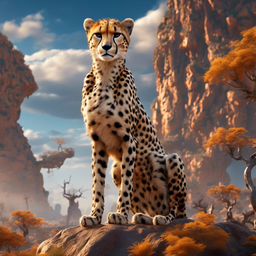 Cheetah Adapts to Global Designs: Hyperreal Digital Art