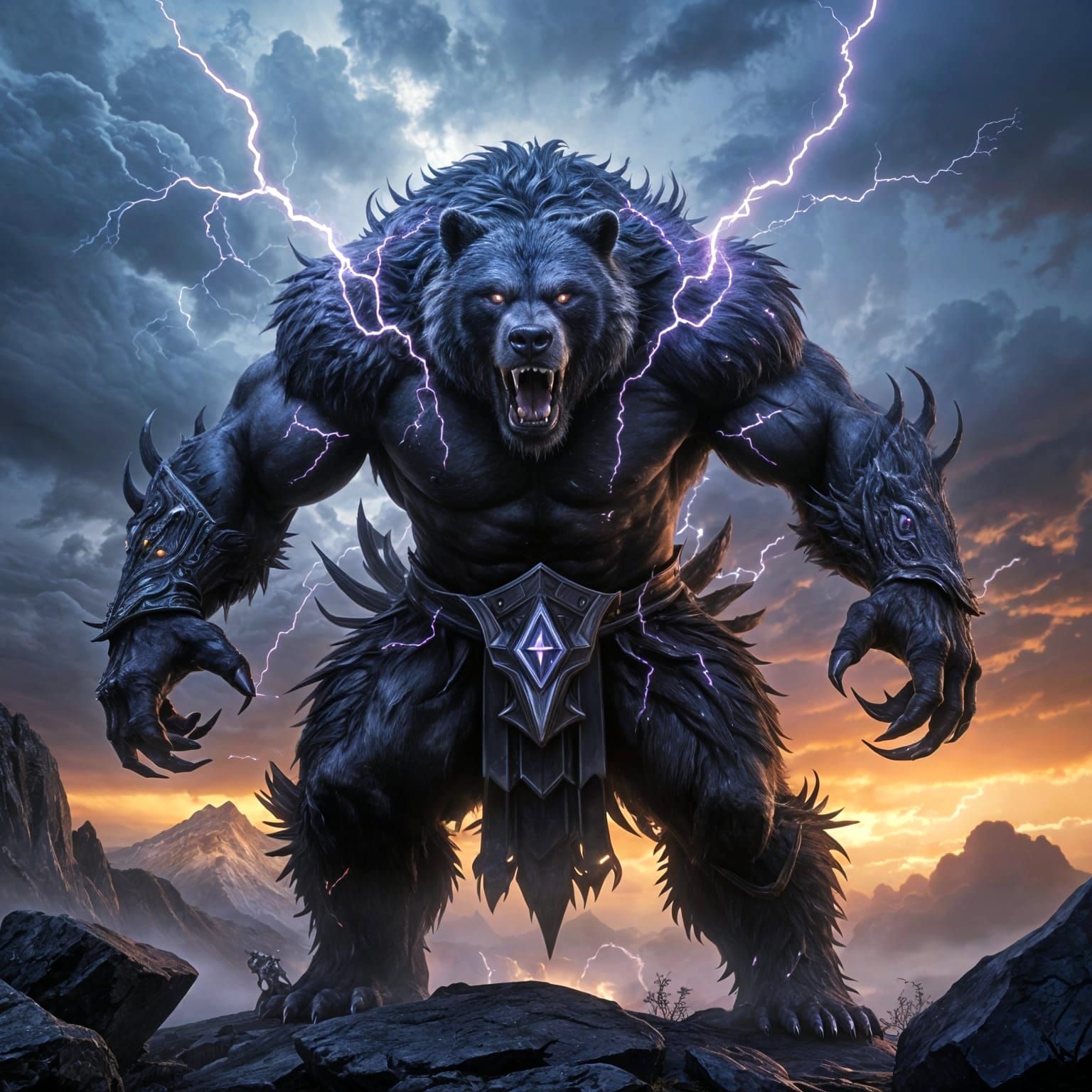 Werebear Berserker with Purple Electricity in Warhammer 40k ...