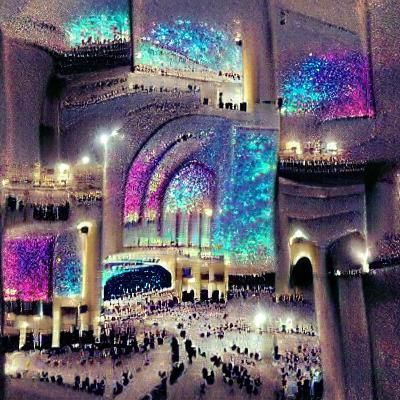 Ethereal Starlight Temple in Natural Landscape