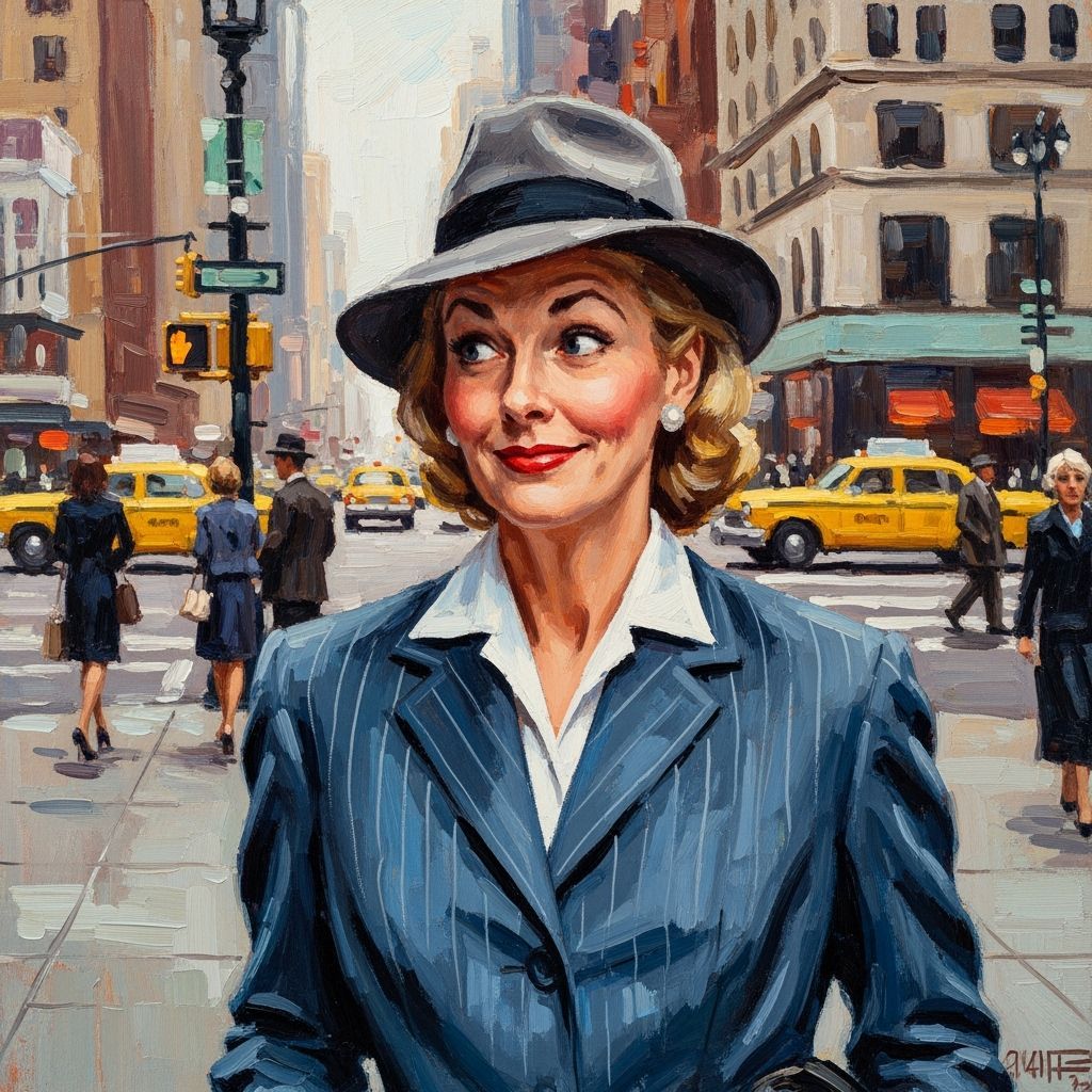 Woman in Blue Suit, Rockwell Impressionism