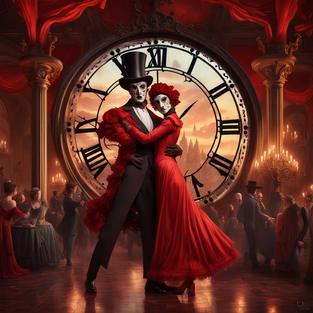 Surreal Victorian Masquerade Ball at Midnight