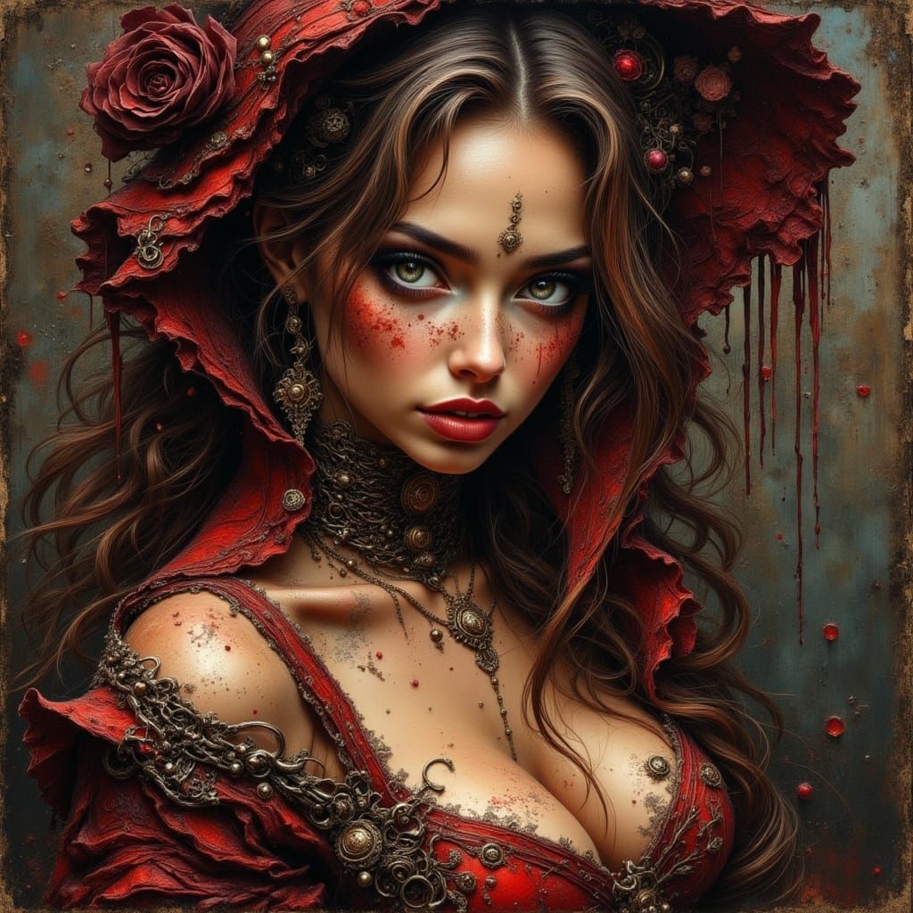 Naked Beauty in Macabre Abstraction