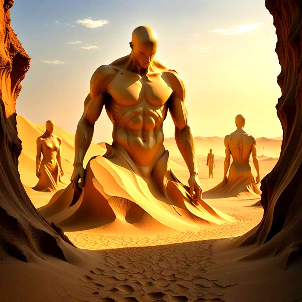 Ethereal Desert Scene in Soft Focus, Inspired by Dali's Melt...