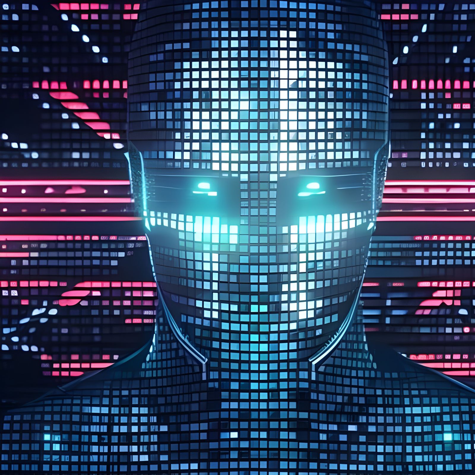 Binary Code Man in Cyberpunk Style