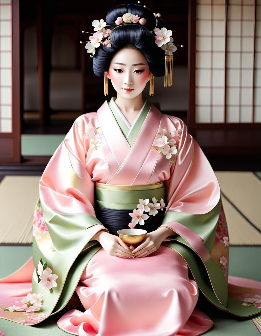 Heian Empress Celebrates Hinamatsuri in Watercolor