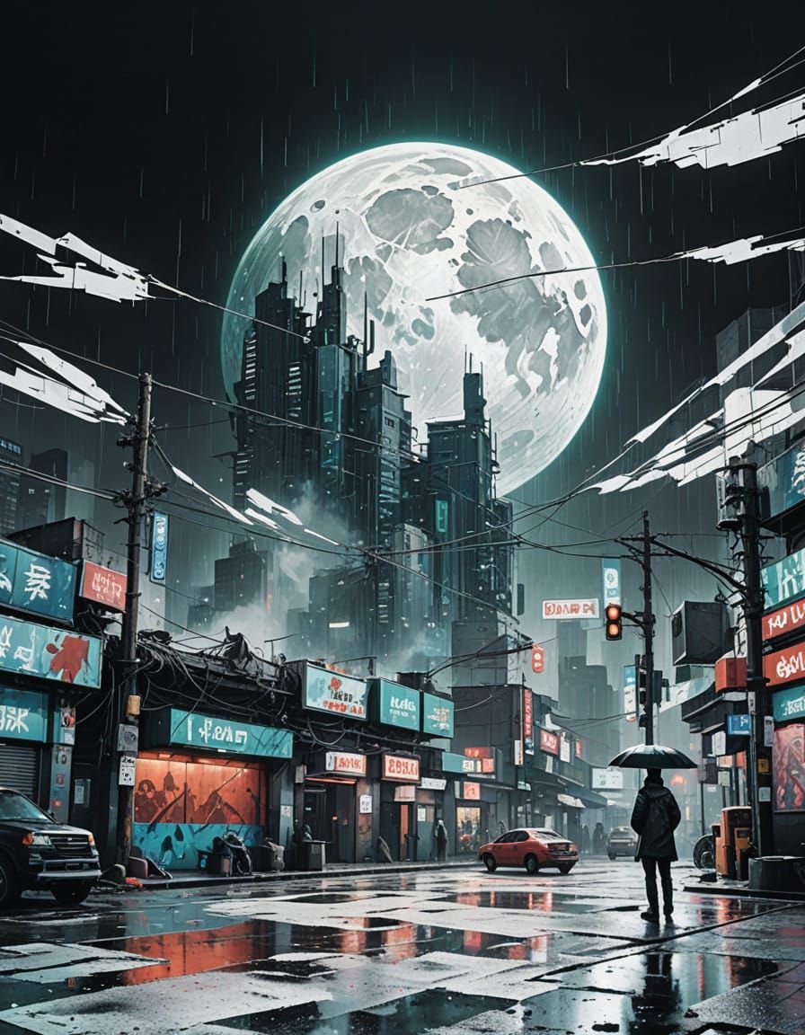 Cyberpunk Cityscape at Dusk