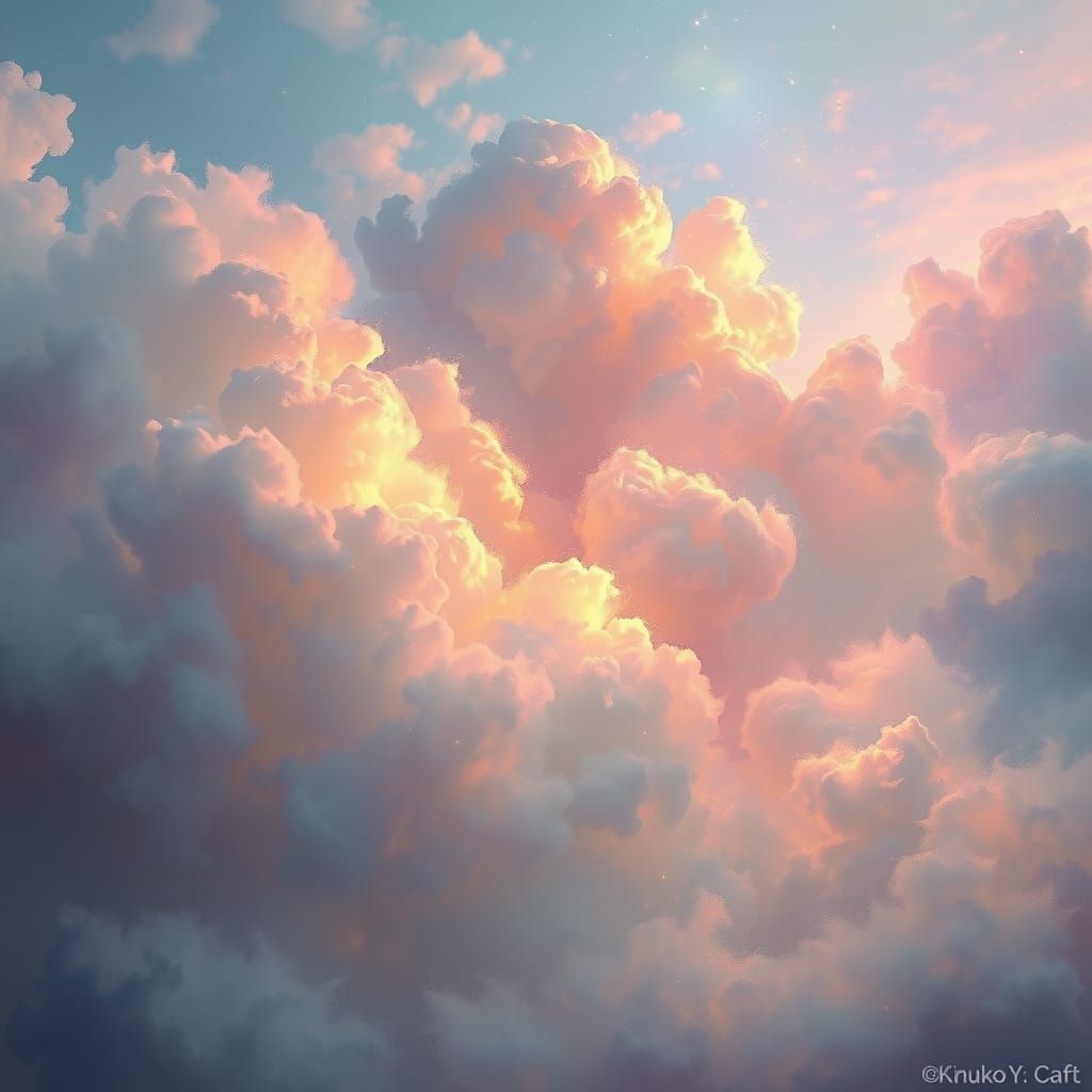 Whimsical Cloudscape in Ethereal Light