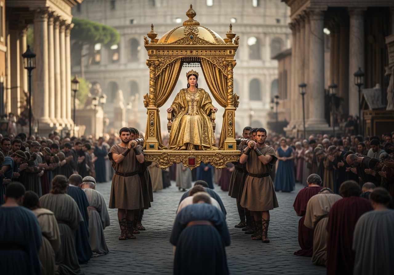 Roman Empress Parade Through Ancient Rome