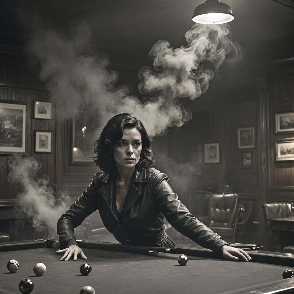 Smoky Pool Room Scene in Gritty London Style