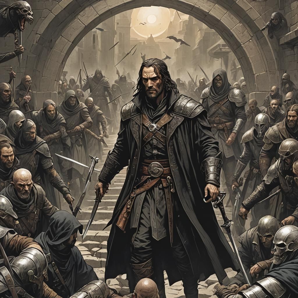 Assassin's Prophecy: Duel of Legends in Digital Art