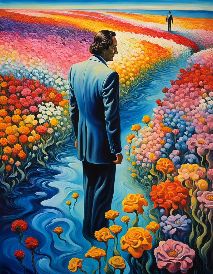 Dreamlike Portrait in a Surrealist Oil Painting