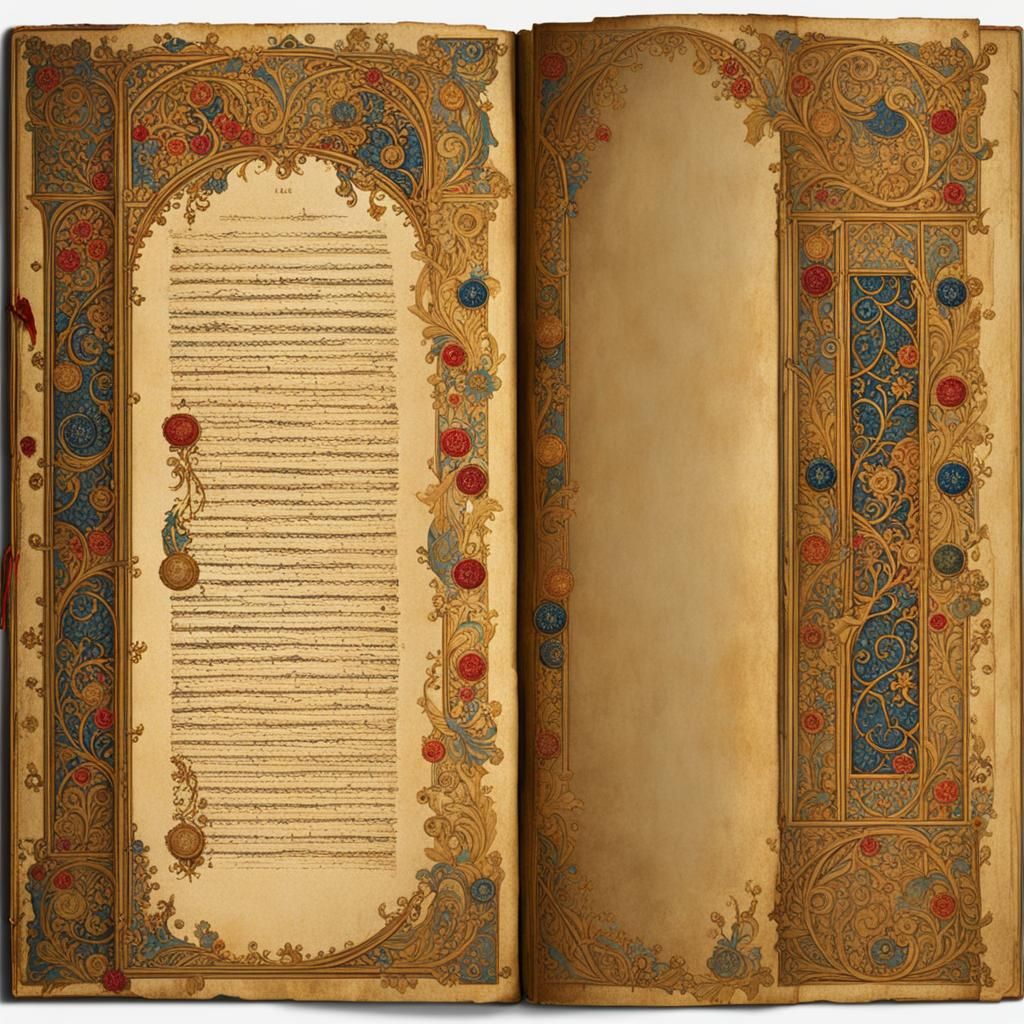 Illuminated Manuscript: Burnt Parchment Journal Page