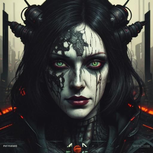 Demonic Close-Up in Analog Horror Glitchscape