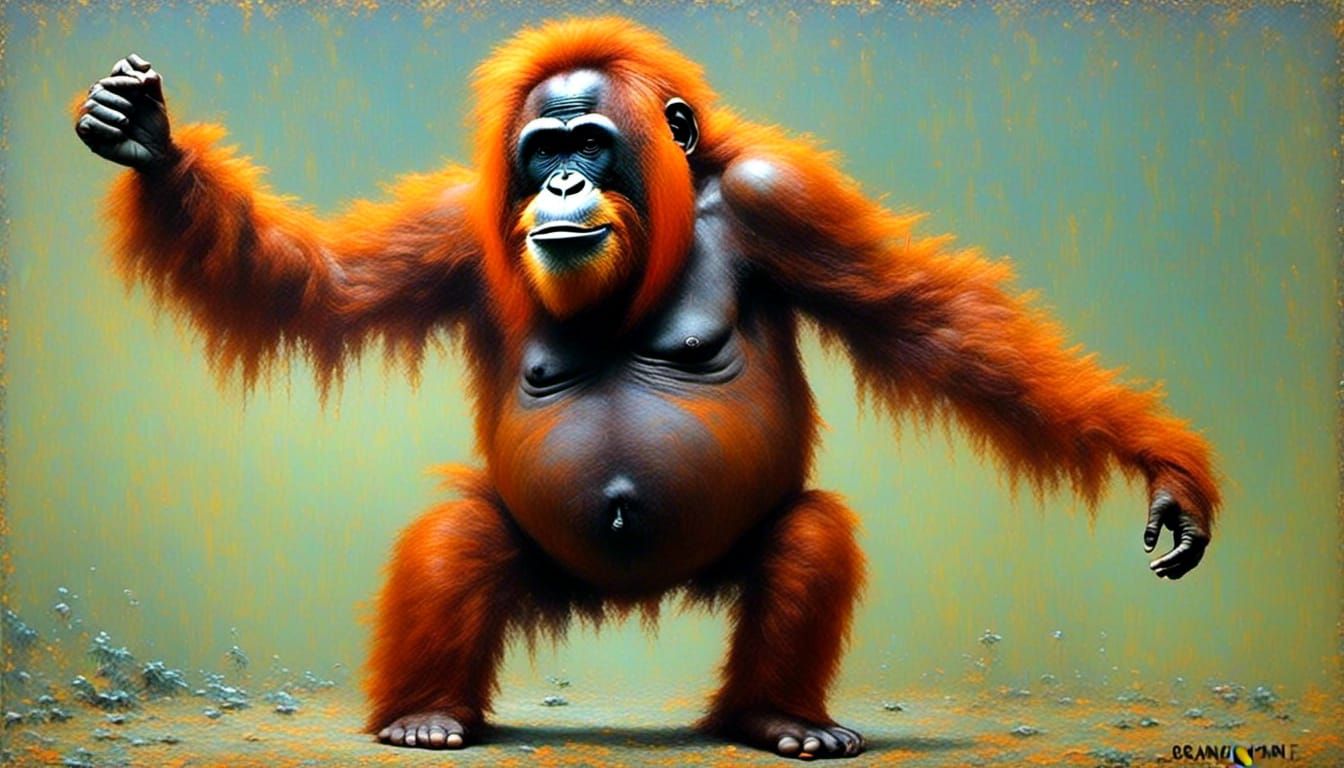Orangutan Irish Dancing: Cartoon Style