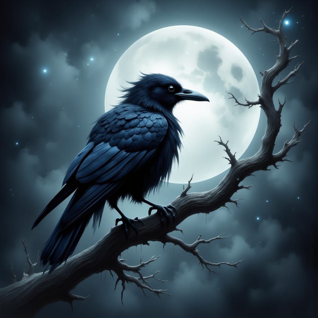 Ethereal Raven on Twisted Branch