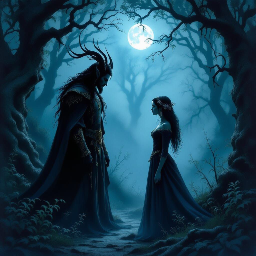 Changeling and Human's Forbidden Love in Ancient Forest