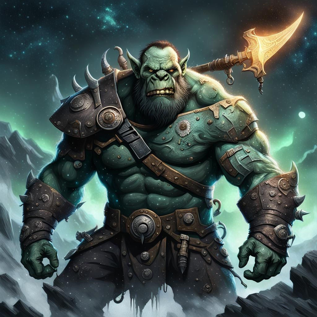 Steampunk Orc Warrior with Star Map Armor